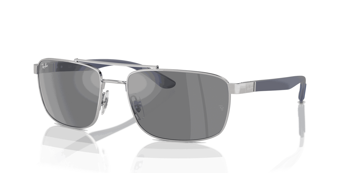 [Grey Lenses, Polished Silver Frame]