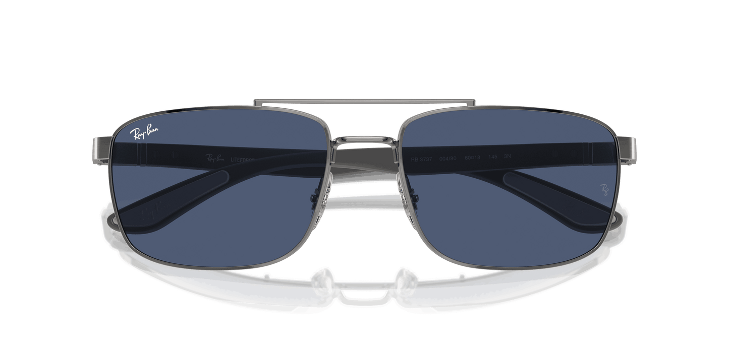 [Dark Blue Lenses, Polished Gunmetal Frame]