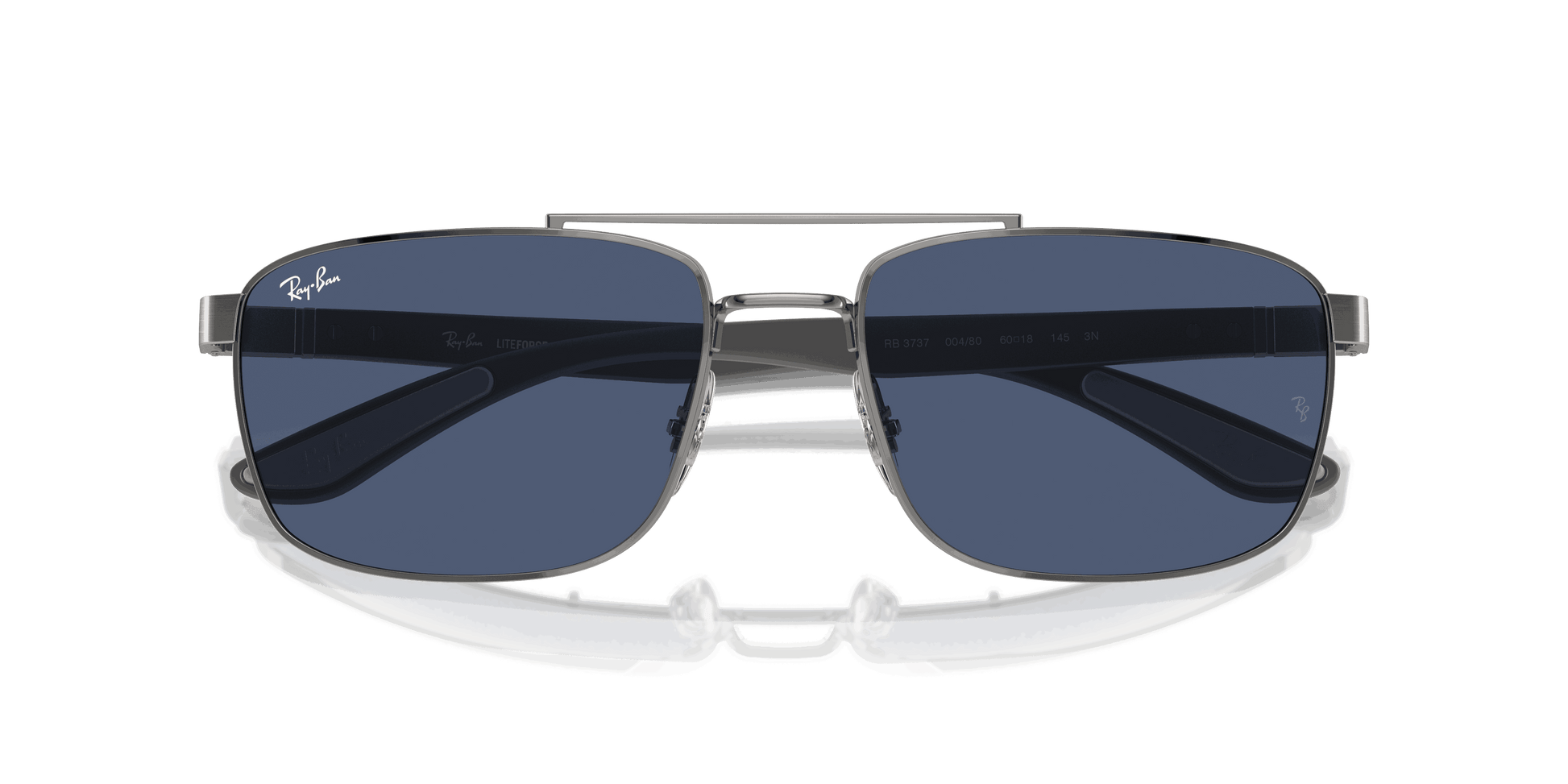 [Dark Blue Lenses, Polished Gunmetal Frame]