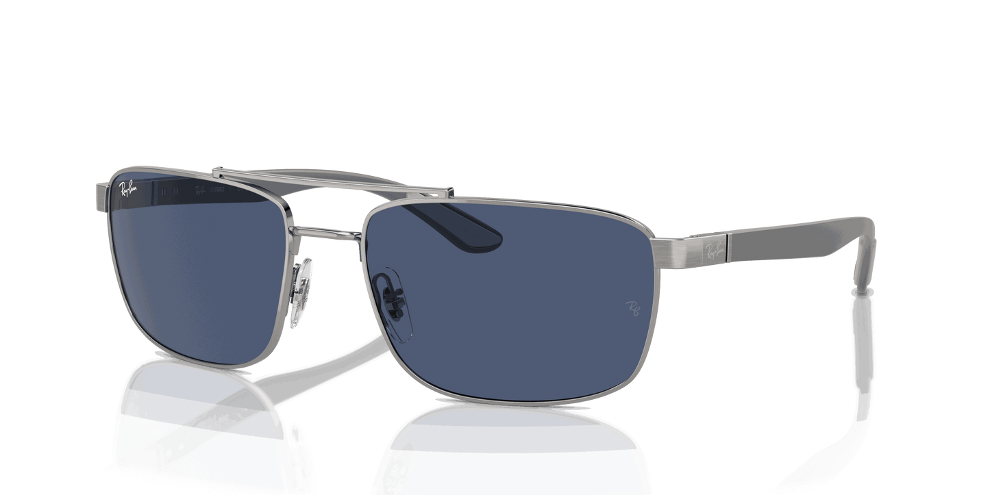 [Dark Blue Lenses, Polished Gunmetal Frame]