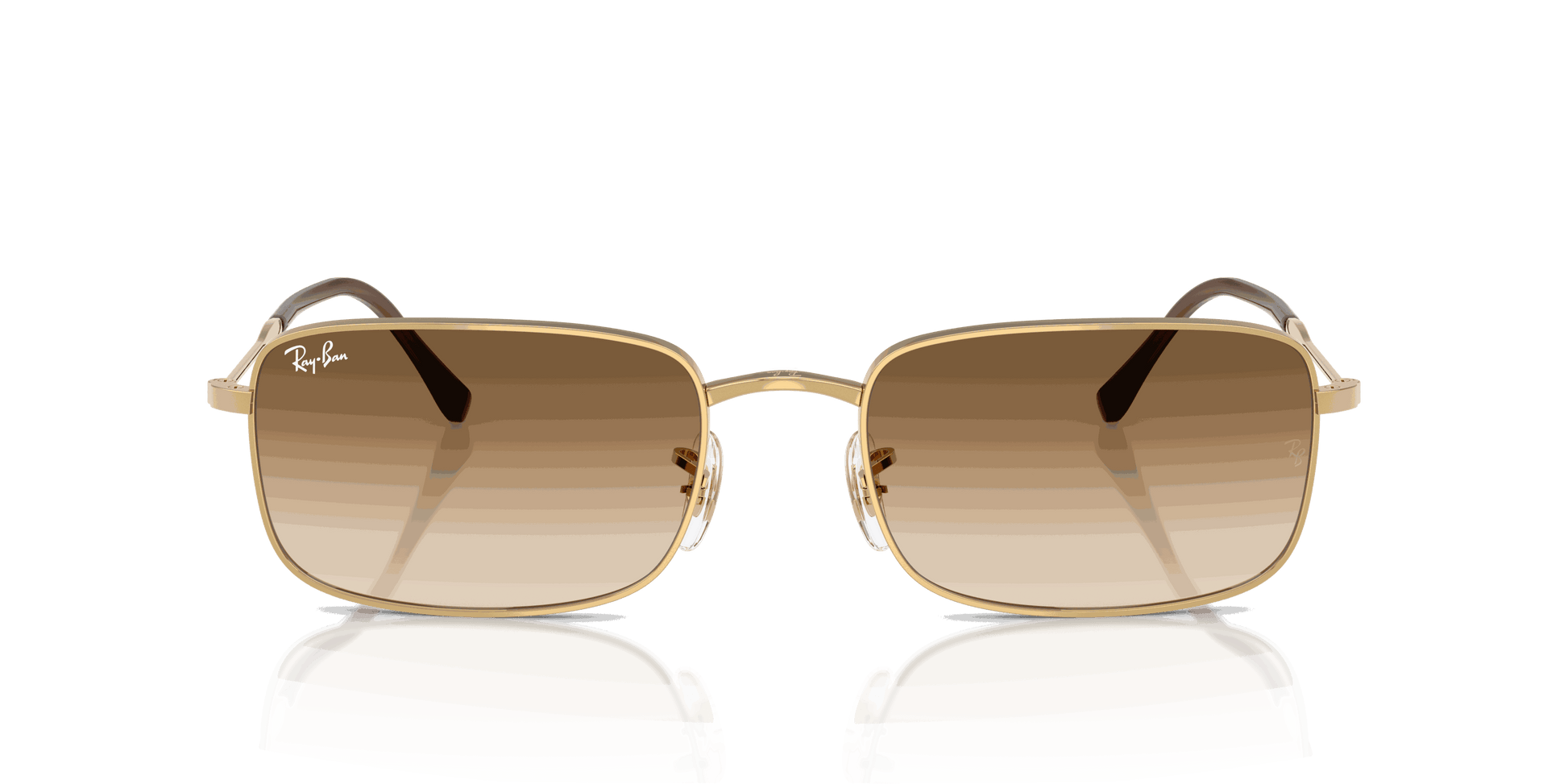 [Clear Gradient Brown Lenses, Polished Arista Gold Frame]
