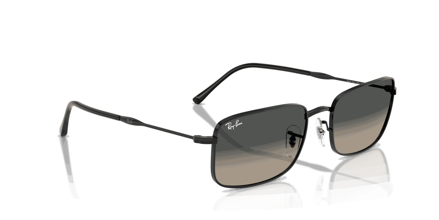 [Gradient Grey Lenses, Polished Black Frame]