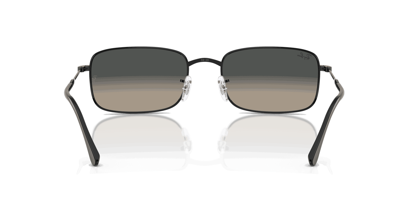 [Gradient Grey Lenses, Polished Black Frame]