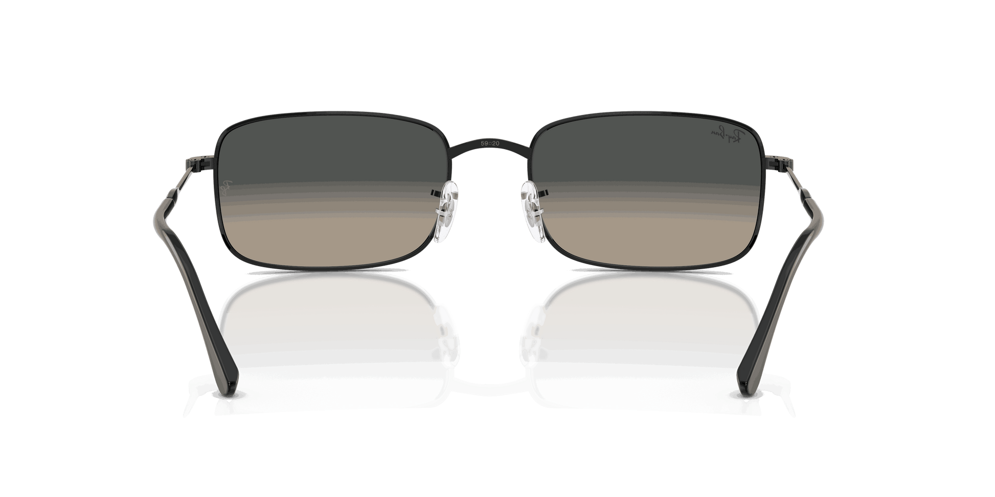 [Gradient Grey Lenses, Polished Black Frame]