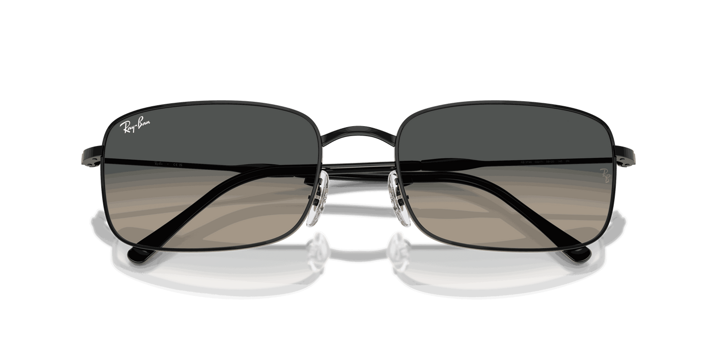 [Gradient Grey Lenses, Polished Black Frame]