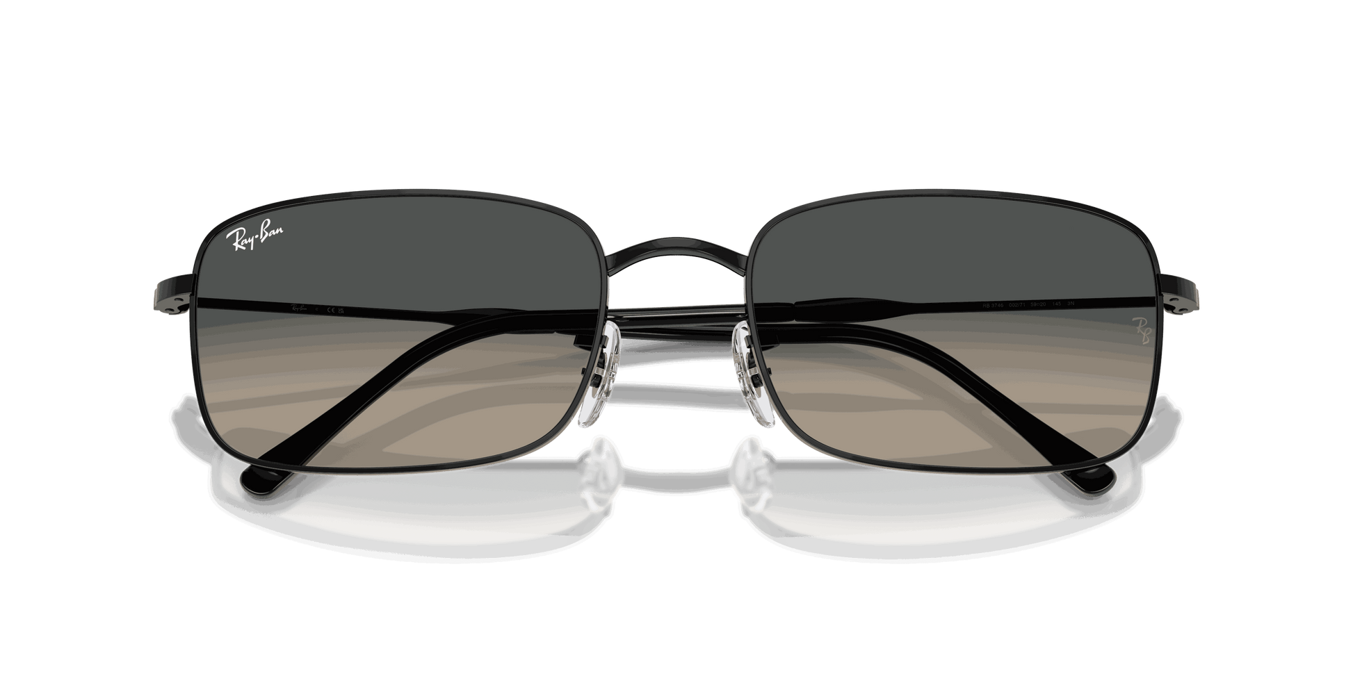 [Gradient Grey Lenses, Polished Black Frame]