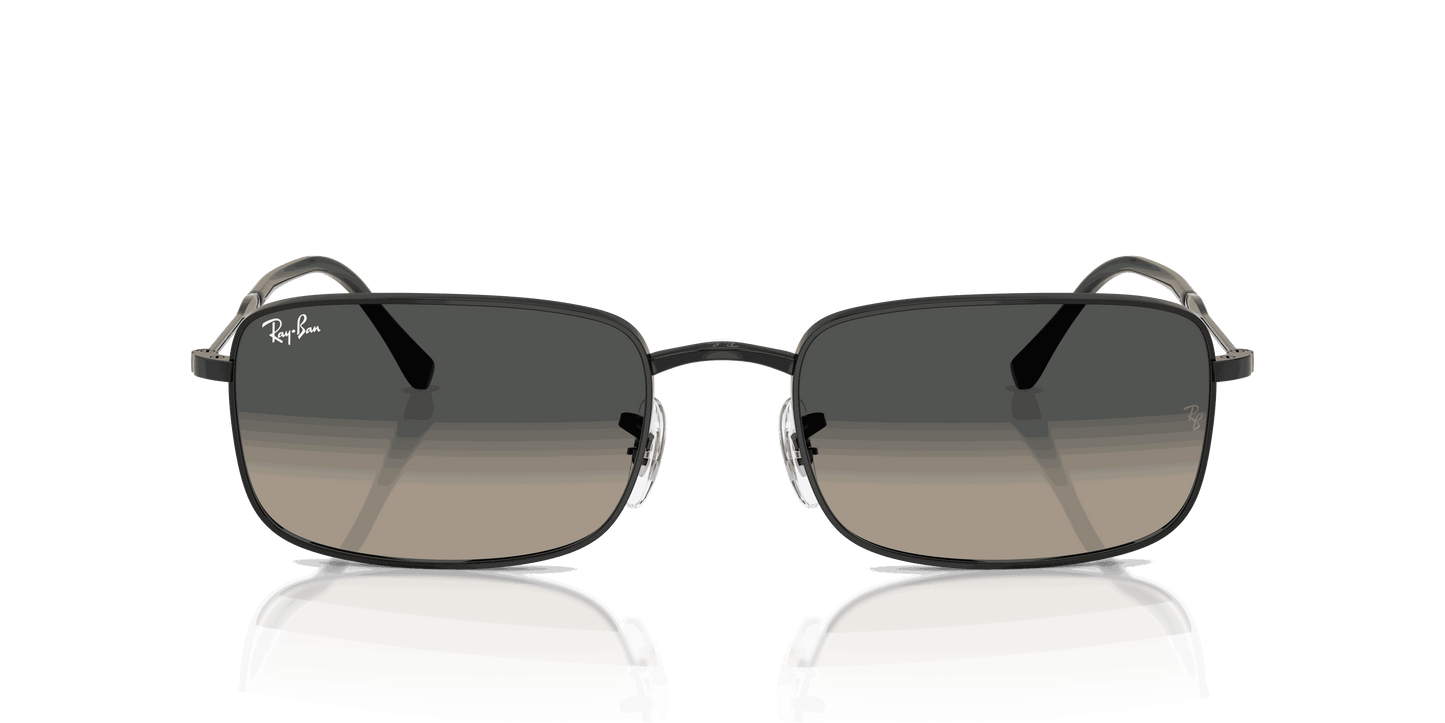 [Gradient Grey Lenses, Polished Black Frame]