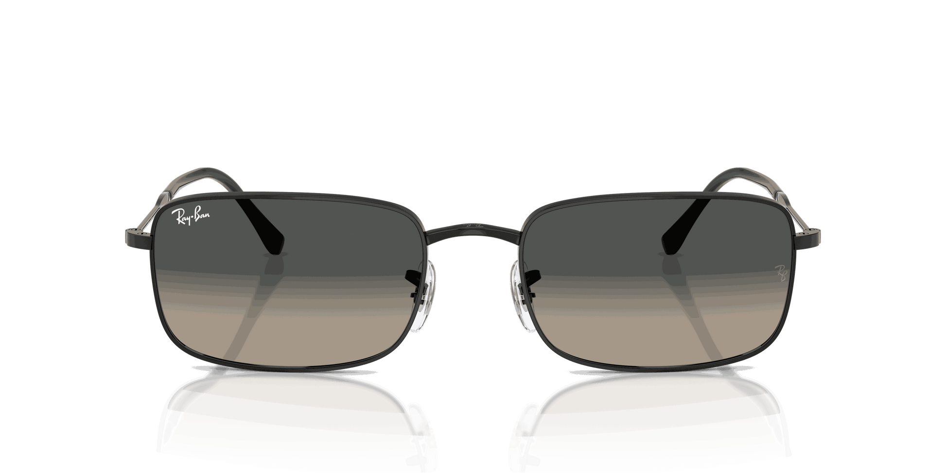 [Gradient Grey Lenses, Polished Black Frame]
