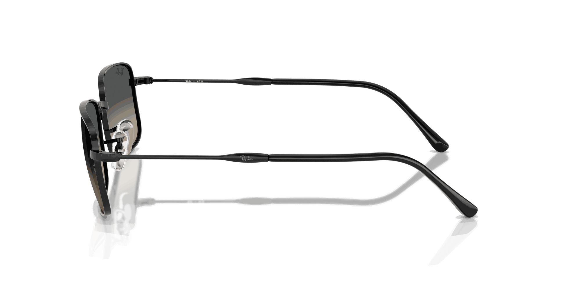 [Gradient Grey Lenses, Polished Black Frame]