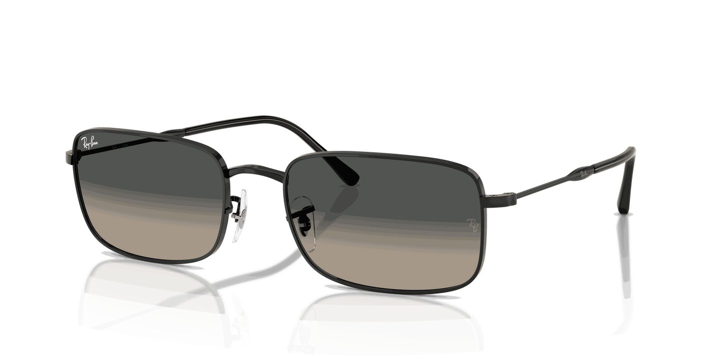 [Gradient Grey Lenses, Polished Black Frame]
