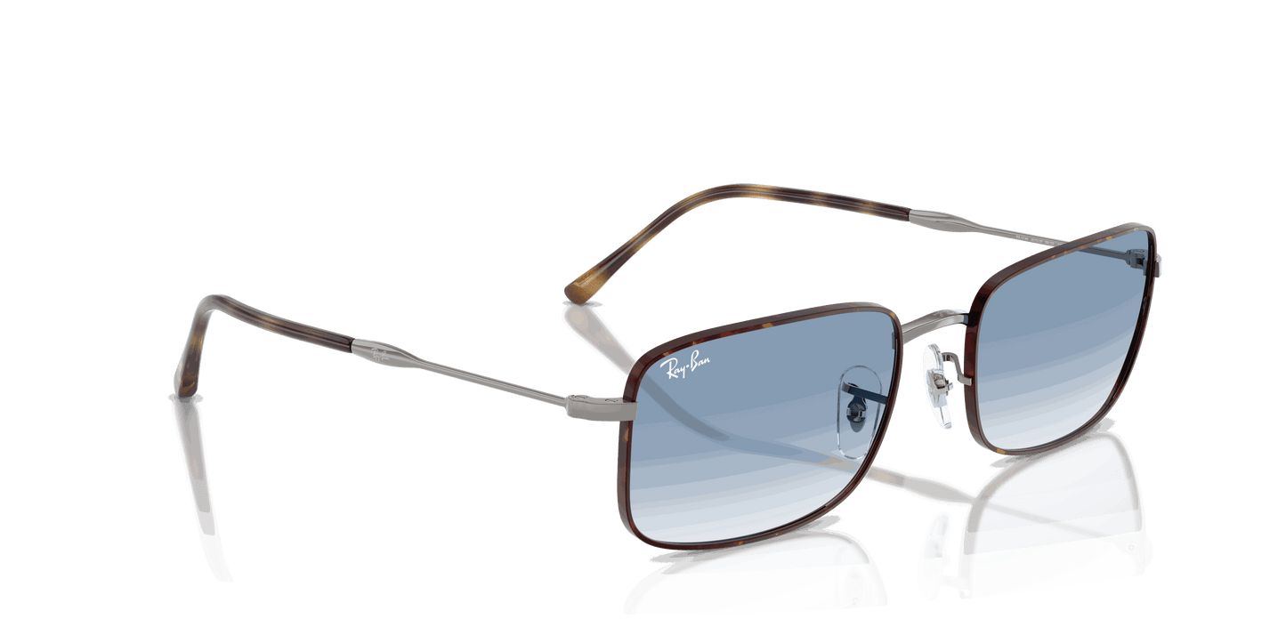 [Clear Gradient Blue Lenses, Polished Havana On Gunmetal Frame]
