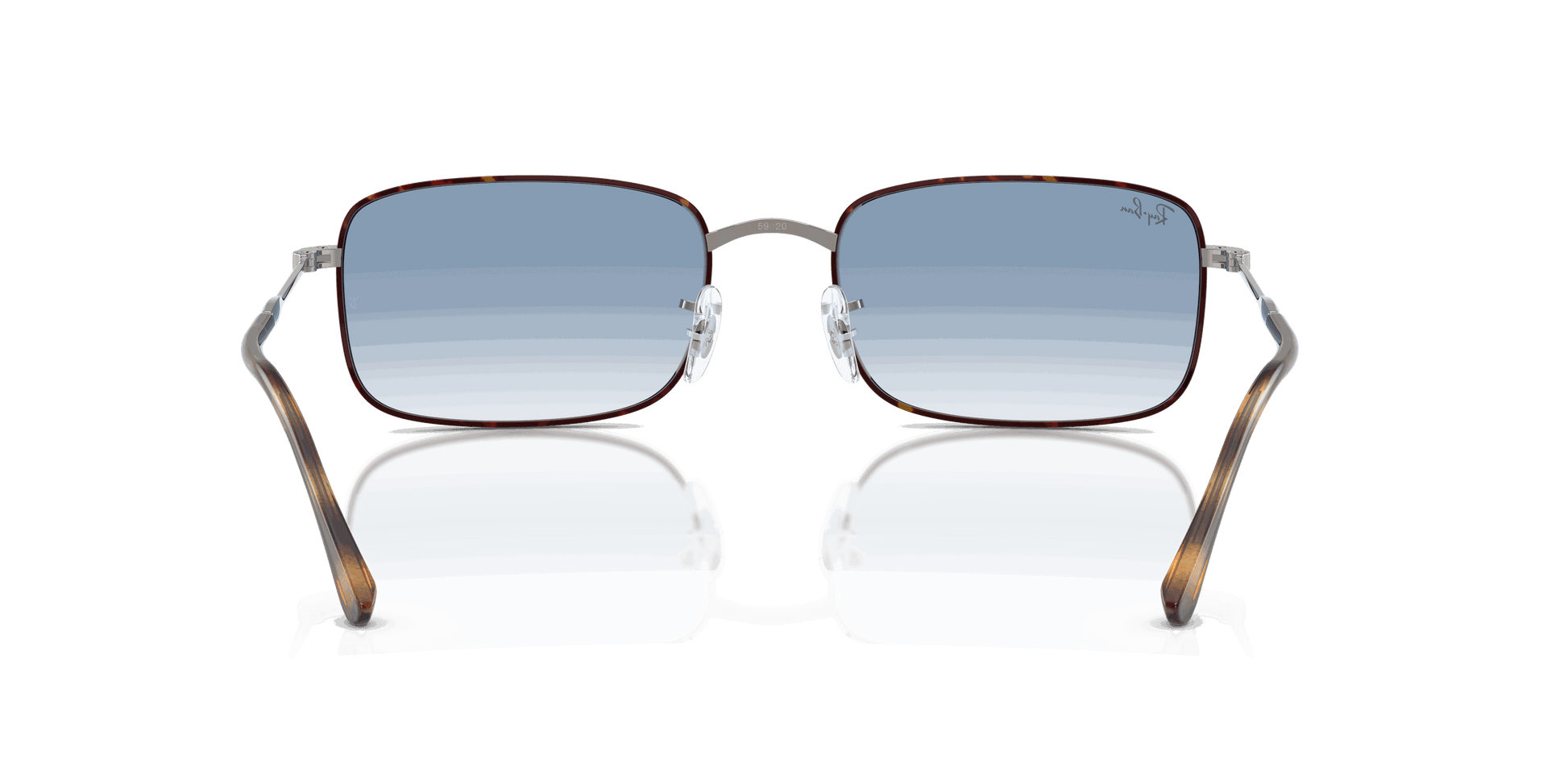 [Clear Gradient Blue Lenses, Polished Havana On Gunmetal Frame]