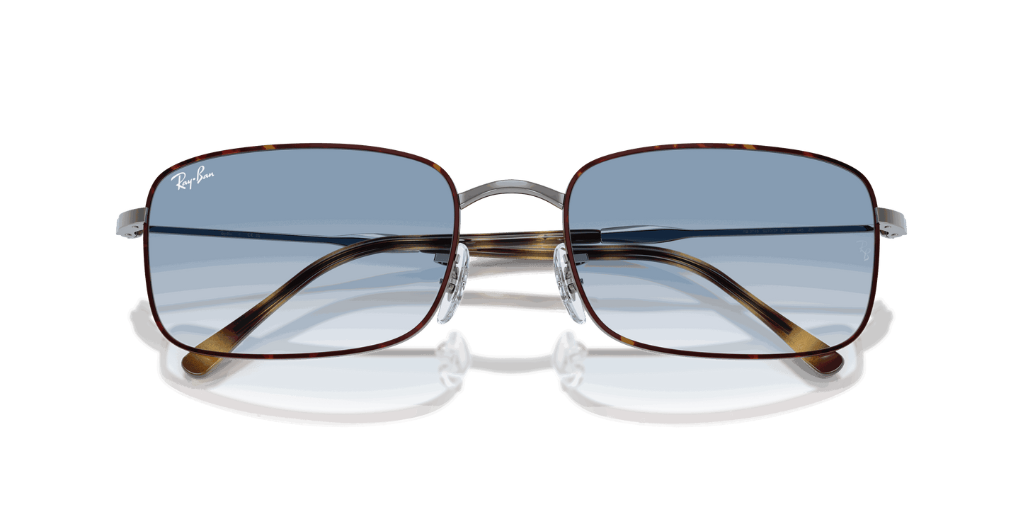 [Clear Gradient Blue Lenses, Polished Havana On Gunmetal Frame]