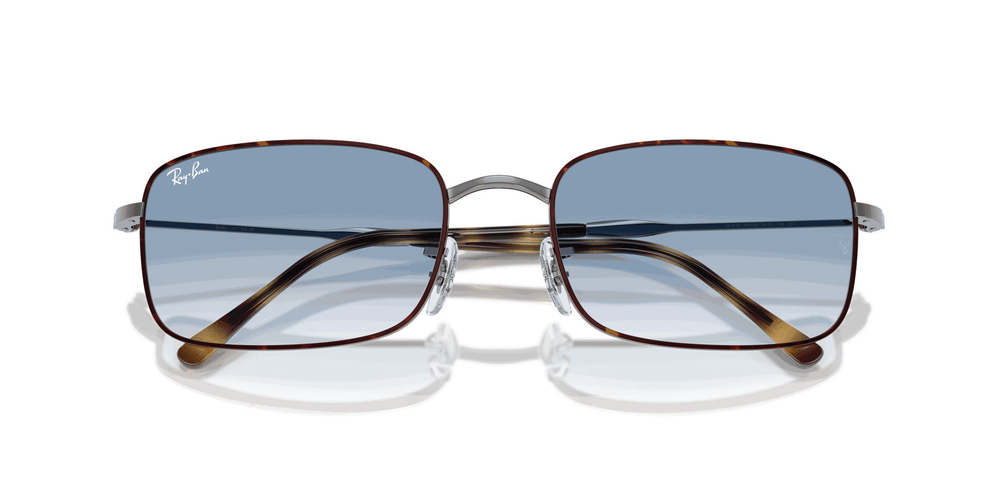 [Clear Gradient Blue Lenses, Polished Havana On Gunmetal Frame]