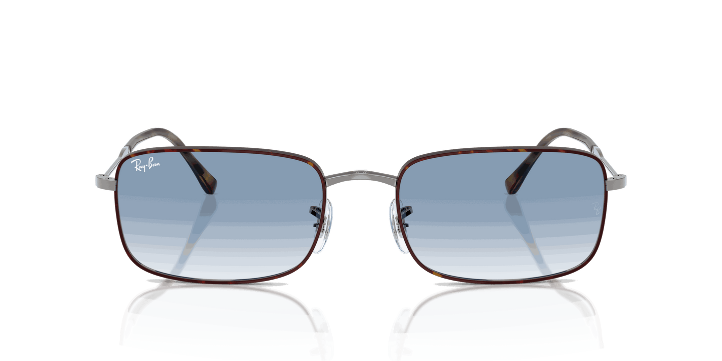 [Clear Gradient Blue Lenses, Polished Havana On Gunmetal Frame]
