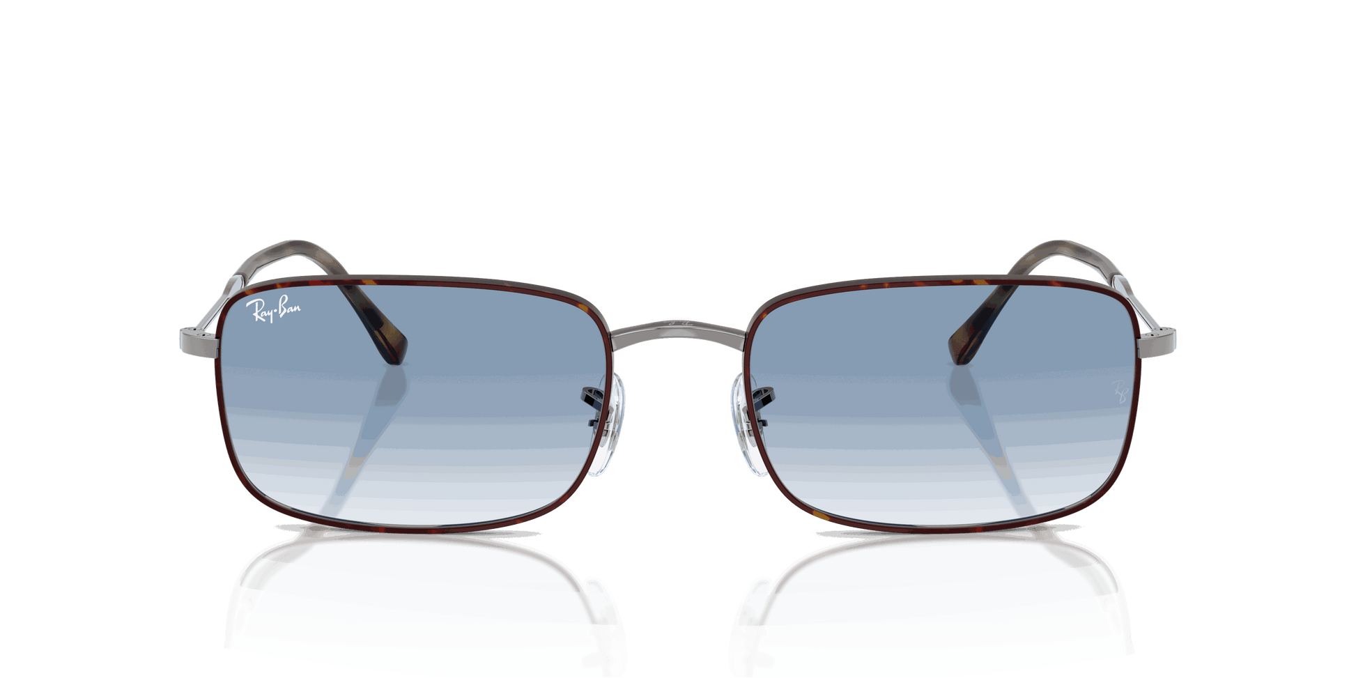 [Clear Gradient Blue Lenses, Polished Havana On Gunmetal Frame]