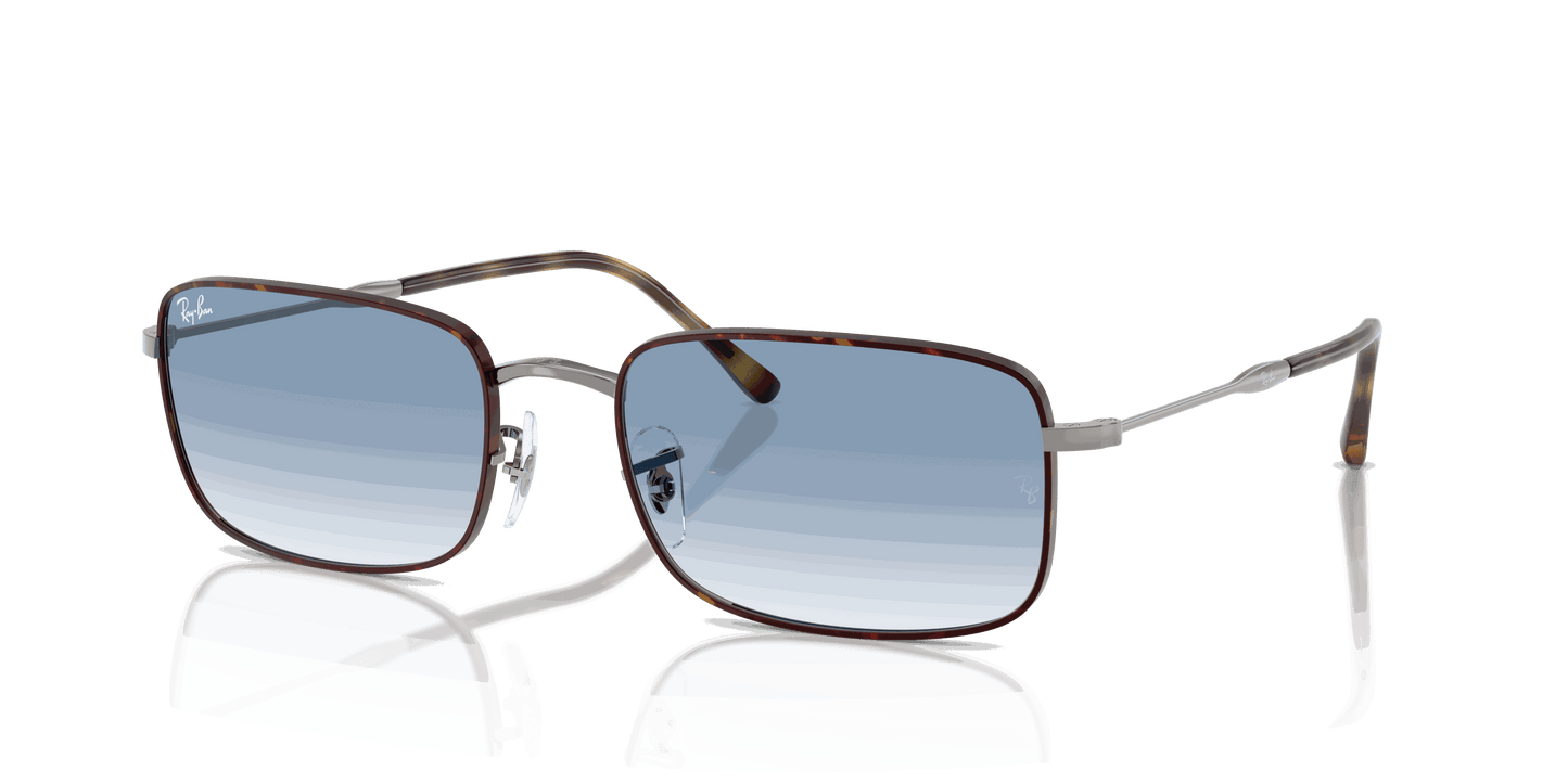 [Clear Gradient Blue Lenses, Polished Havana On Gunmetal Frame]