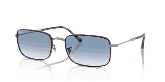 [Clear Gradient Blue Lenses, Polished Havana On Gunmetal Frame]