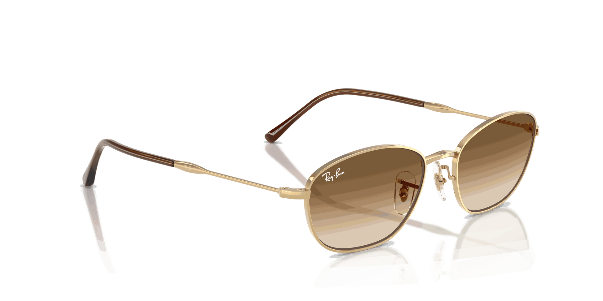 [Clear Gradient Brown Lenses, Polished Arista Gold Frame]