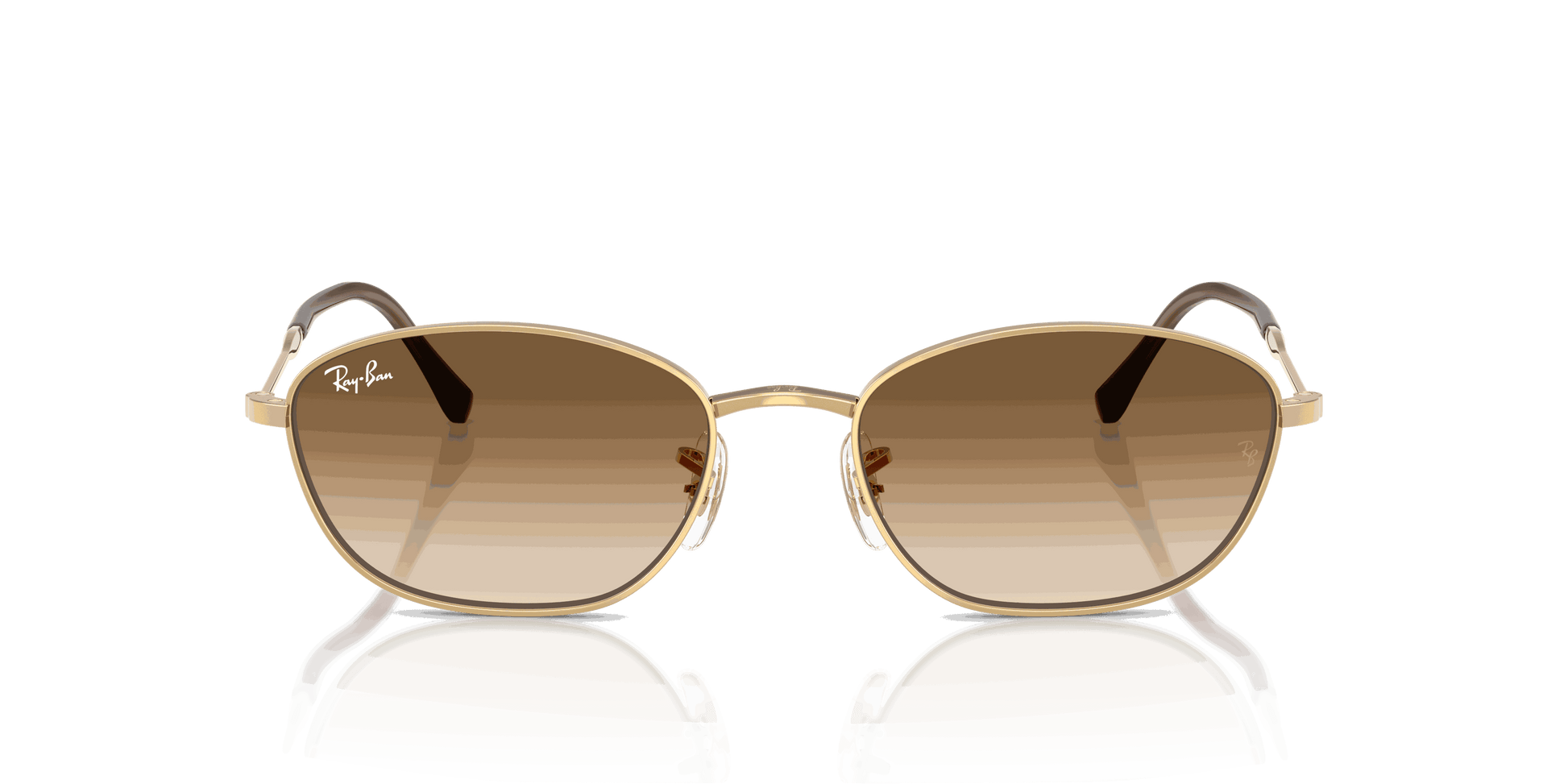 [Clear Gradient Brown Lenses, Polished Arista Gold Frame]