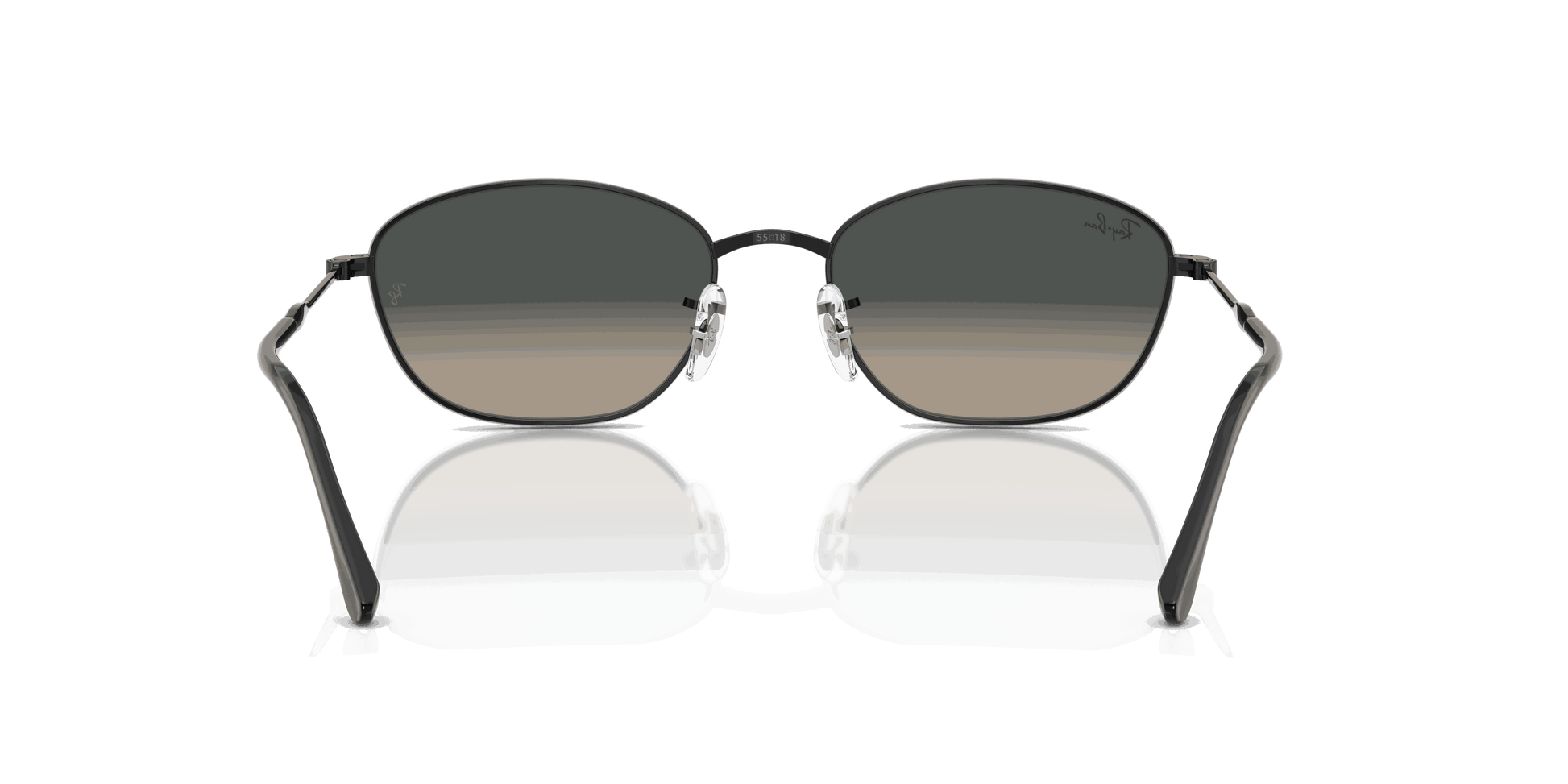 [Grey Gradient Lenses, Polished Black Frame]