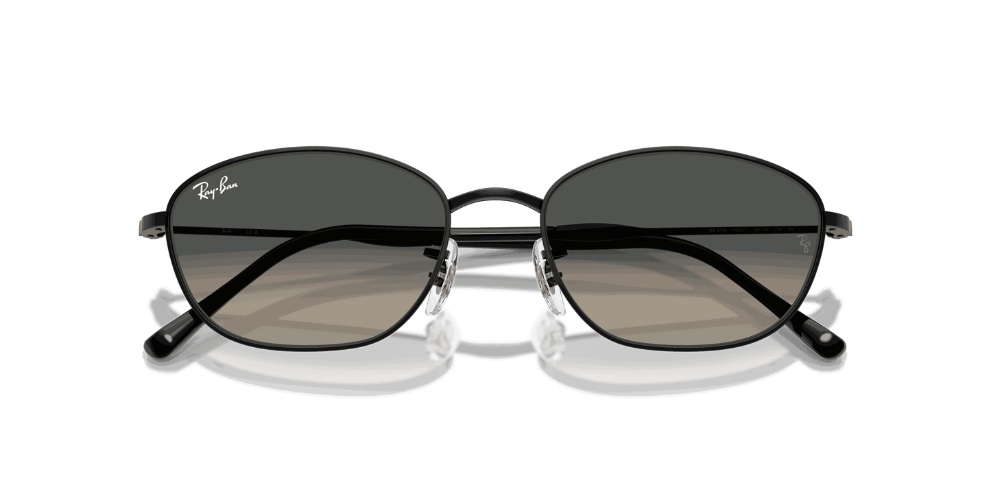 [Grey Gradient Lenses, Polished Black Frame]