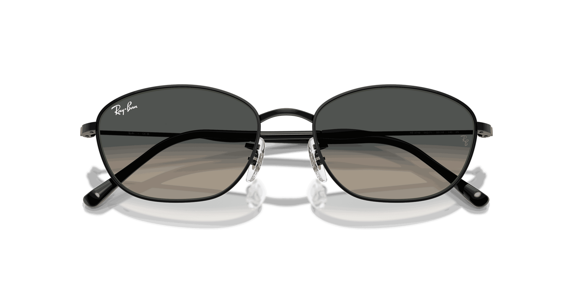 [Grey Gradient Lenses, Polished Black Frame]