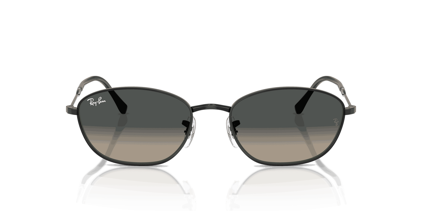 [Grey Gradient Lenses, Polished Black Frame]