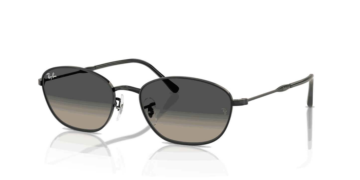 [Grey Gradient Lenses, Polished Black Frame]