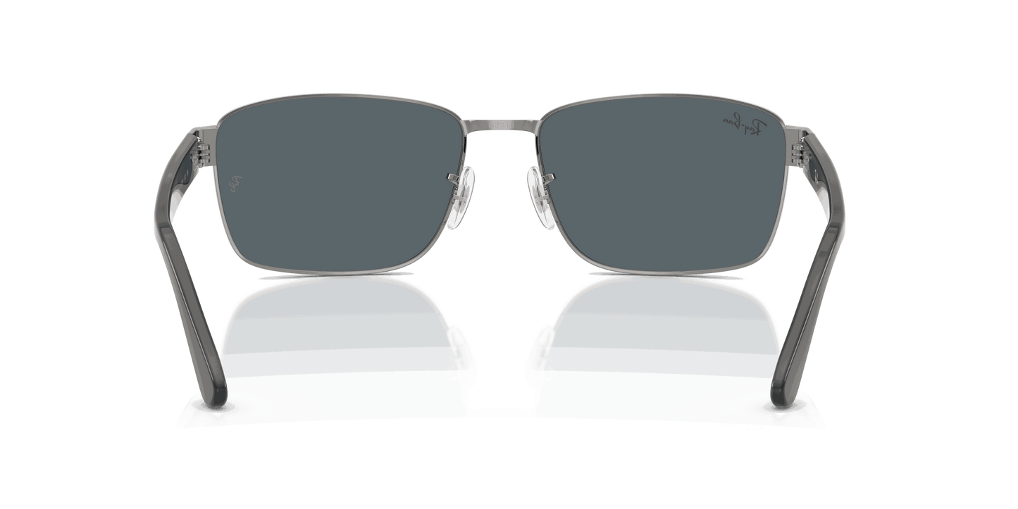 [Blue Lenses, Polished Gunmetal Frame]