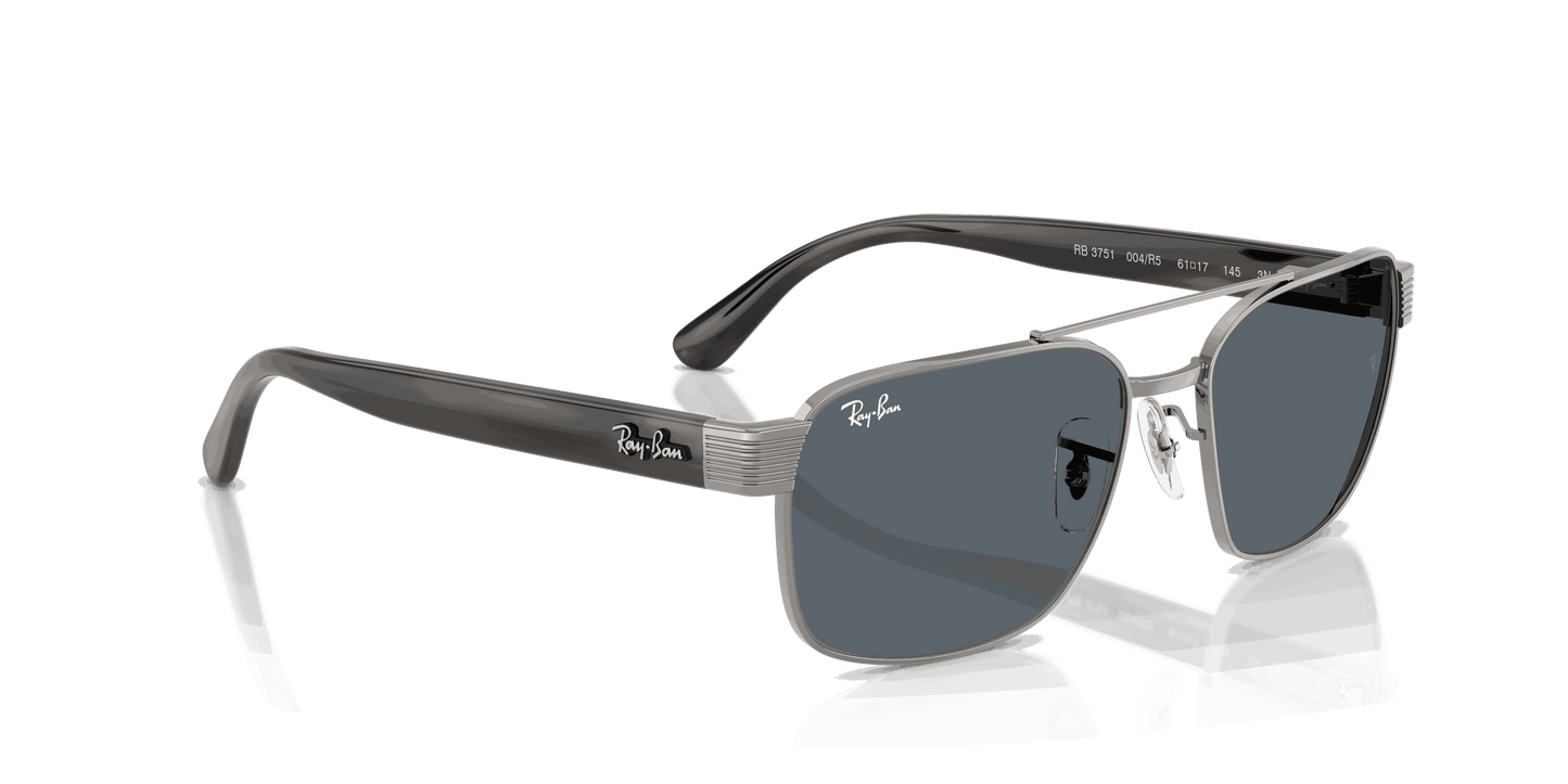 [Blue Lenses, Polished Gunmetal Frame]