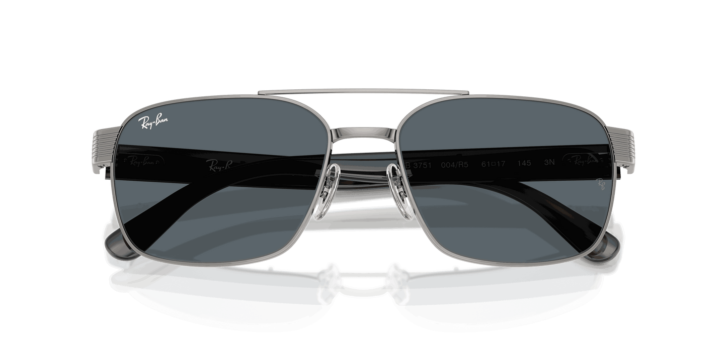 [Blue Lenses, Polished Gunmetal Frame]