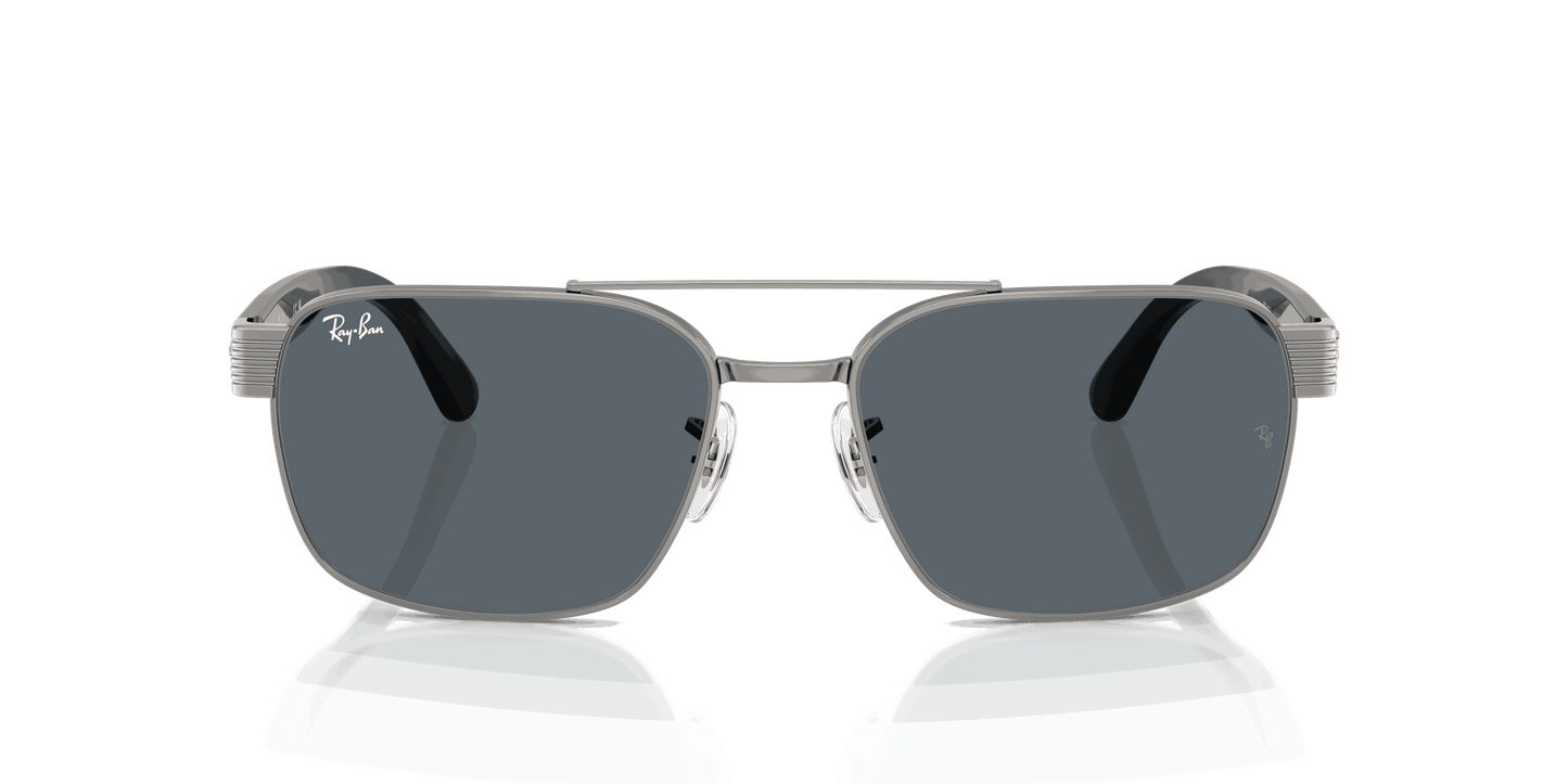 [Blue Lenses, Polished Gunmetal Frame]