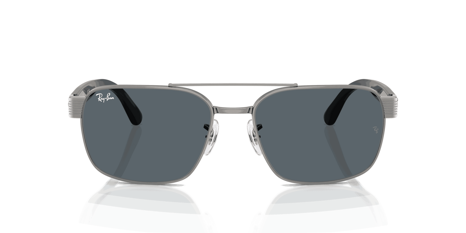 [Blue Lenses, Polished Gunmetal Frame]