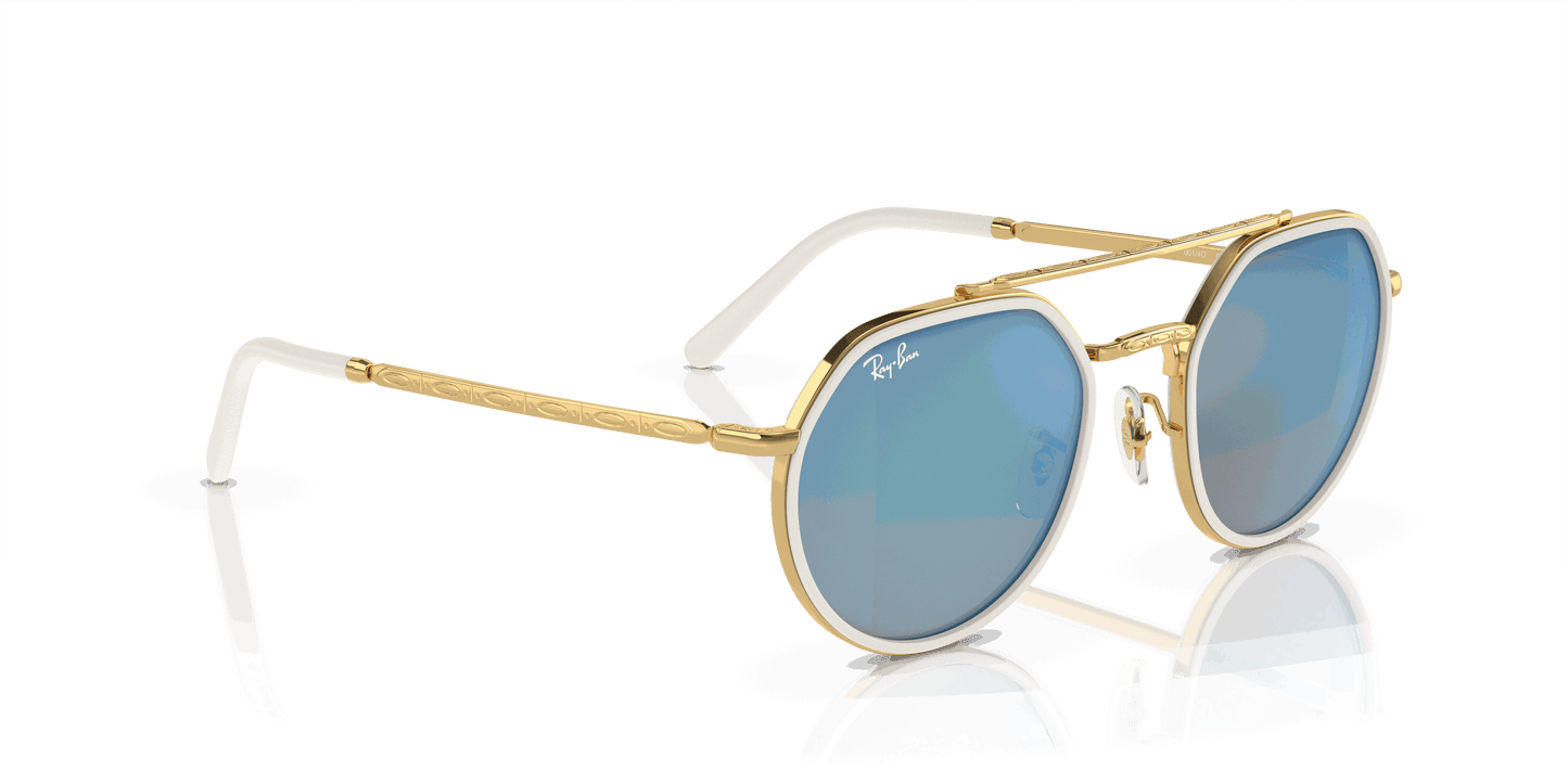 [Blue Lenses, Polished Arista Gold Frame]
