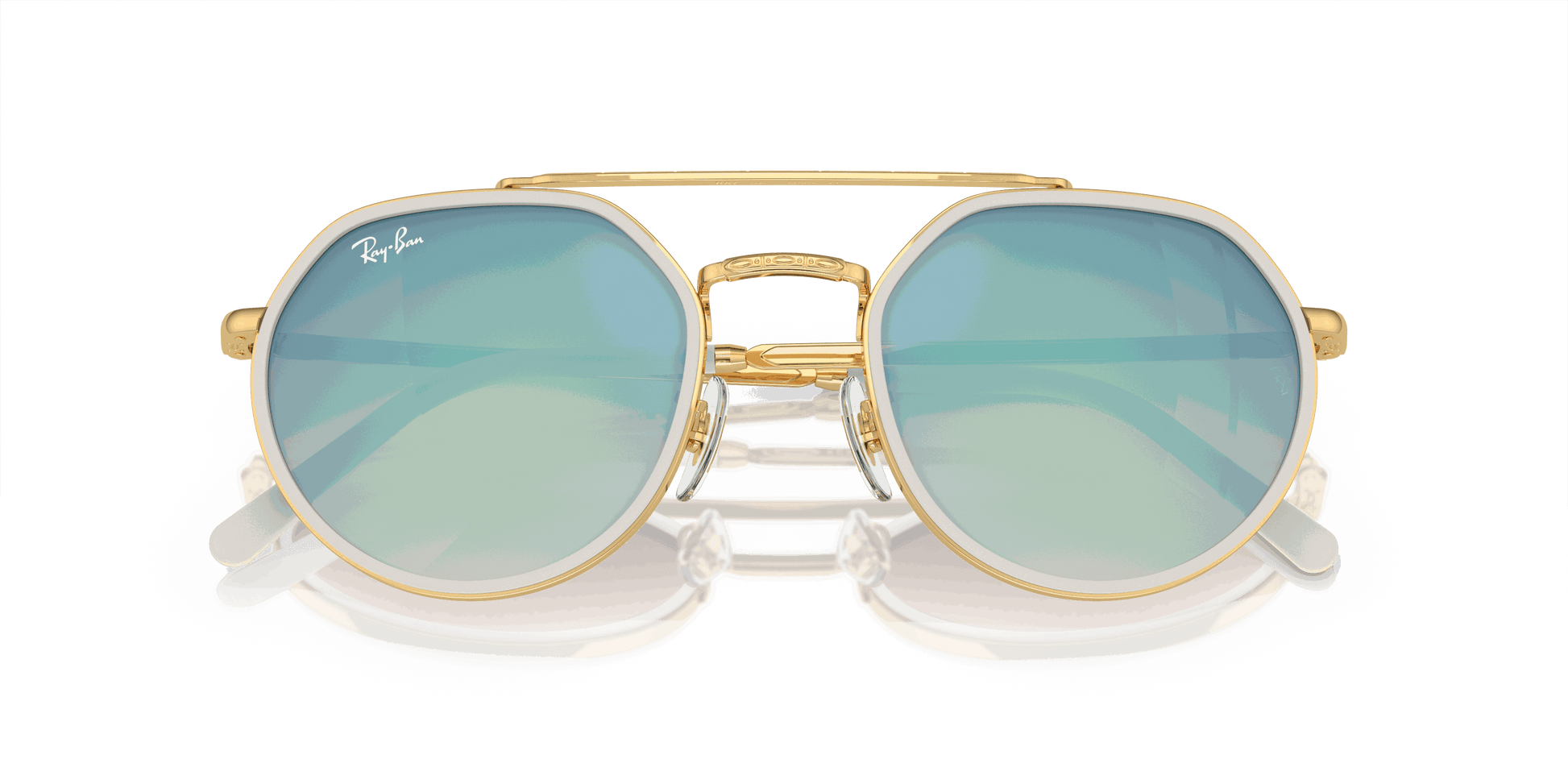 [Blue Lenses, Polished Arista Gold Frame]