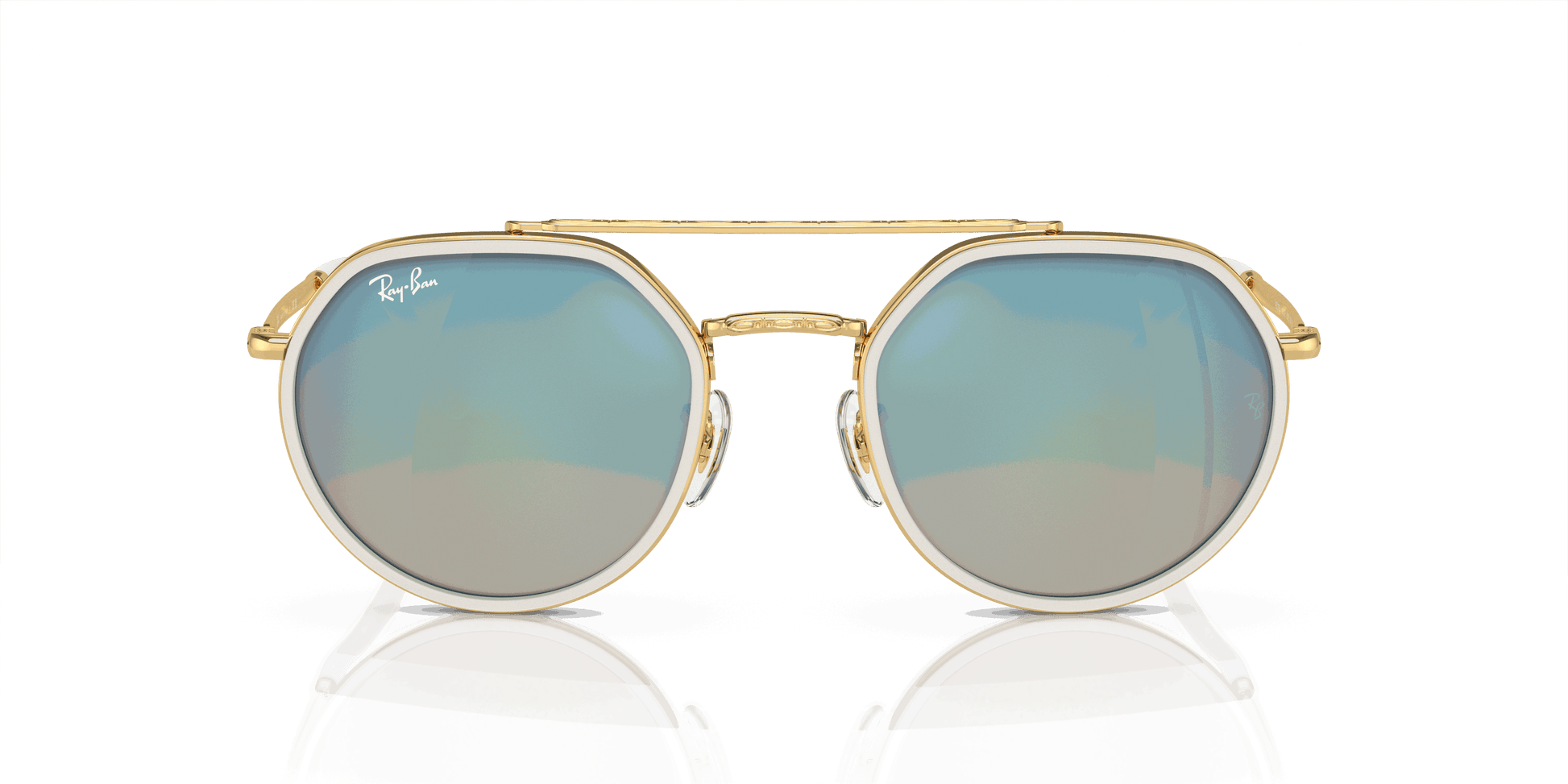[Blue Lenses, Polished Arista Gold Frame]