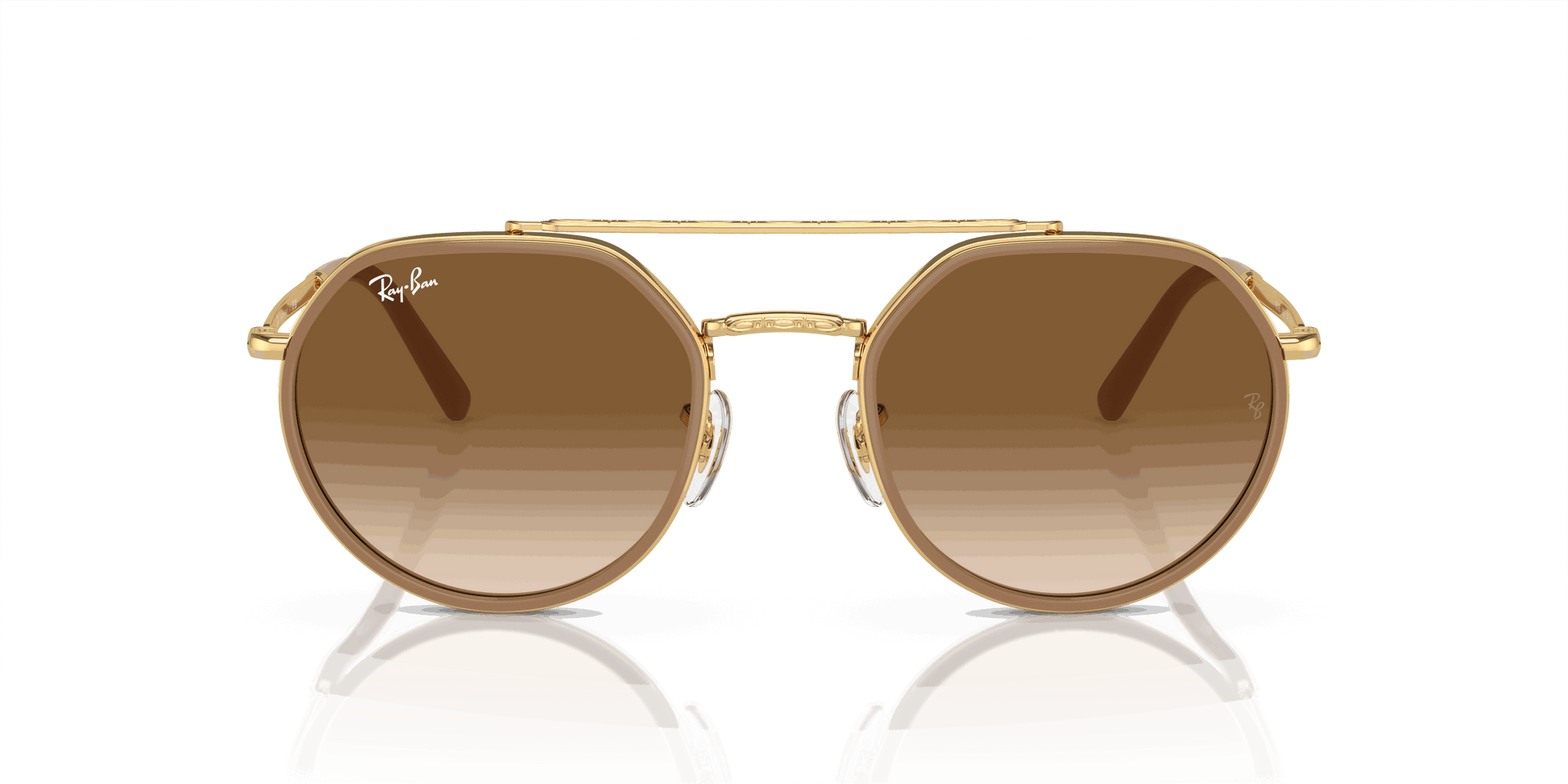 [Light Brown Lenses, Polished Arista Gold Frame]
