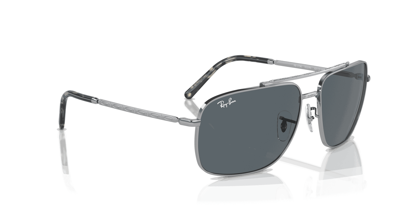 [Blue Lenses, Polished Silver Frame]