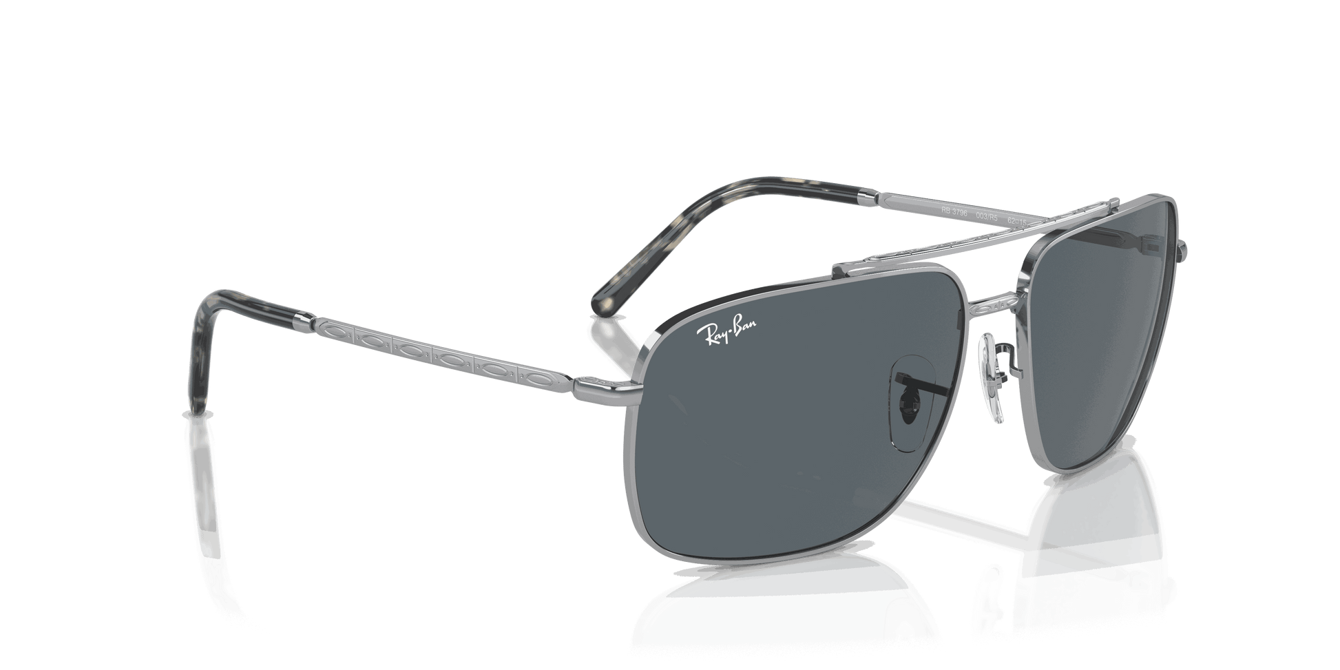 [Blue Lenses, Polished Silver Frame]