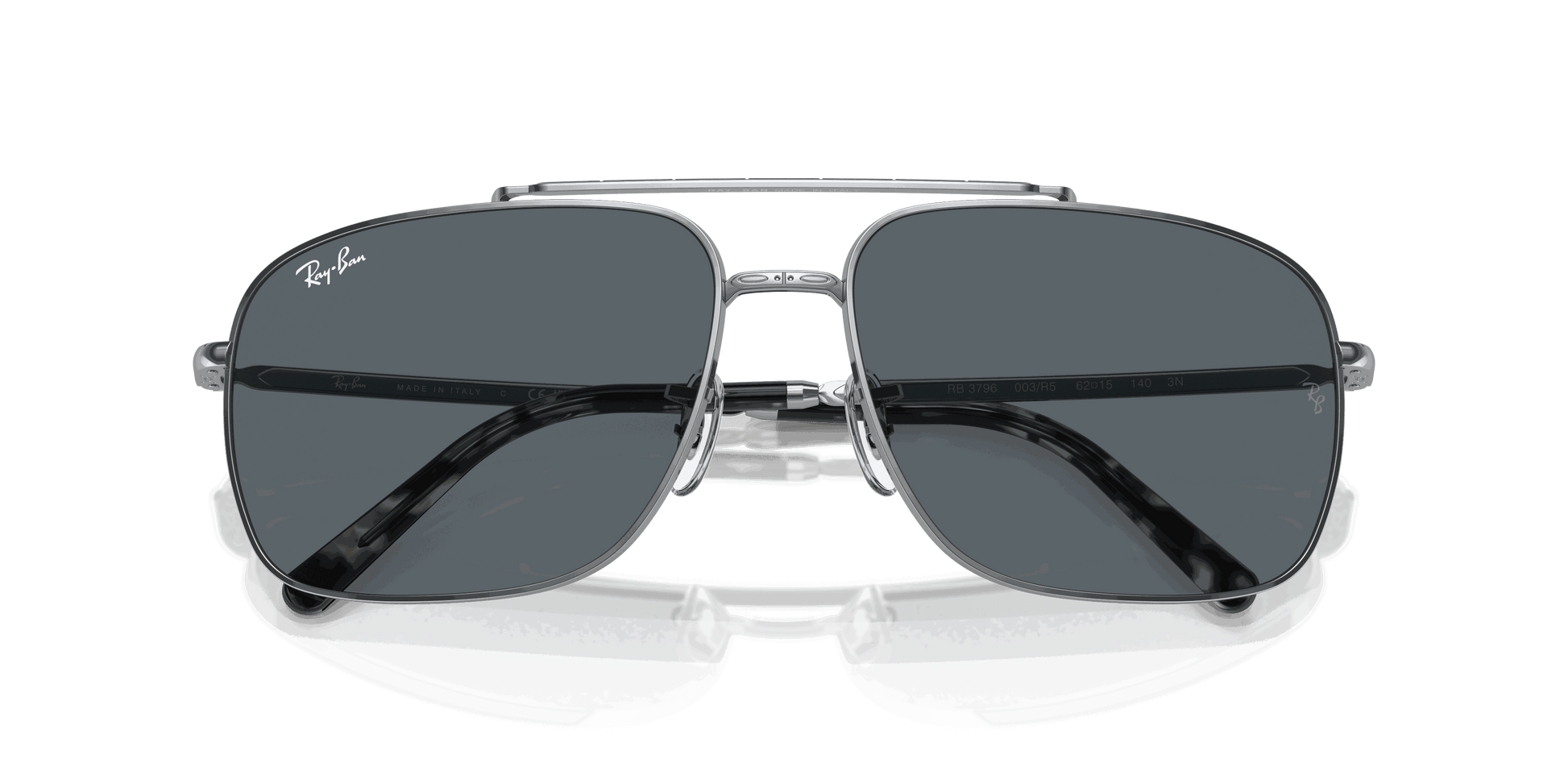[Blue Lenses, Polished Silver Frame]