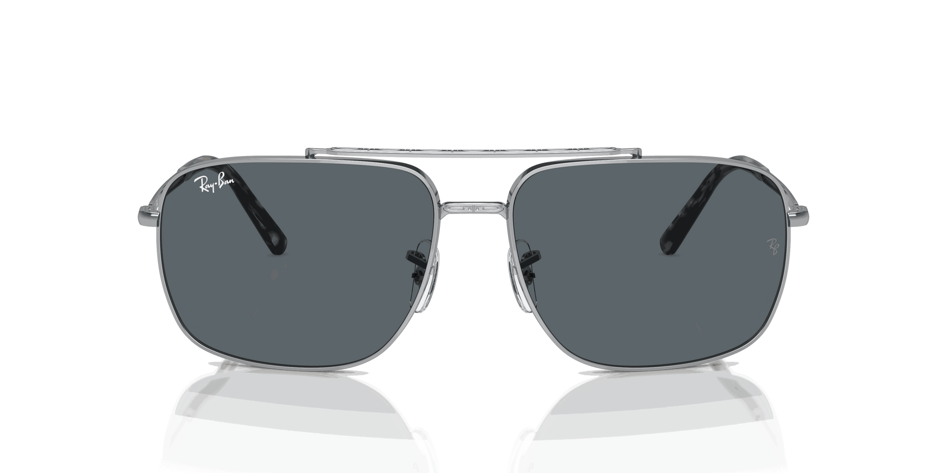 [Blue Lenses, Polished Silver Frame]