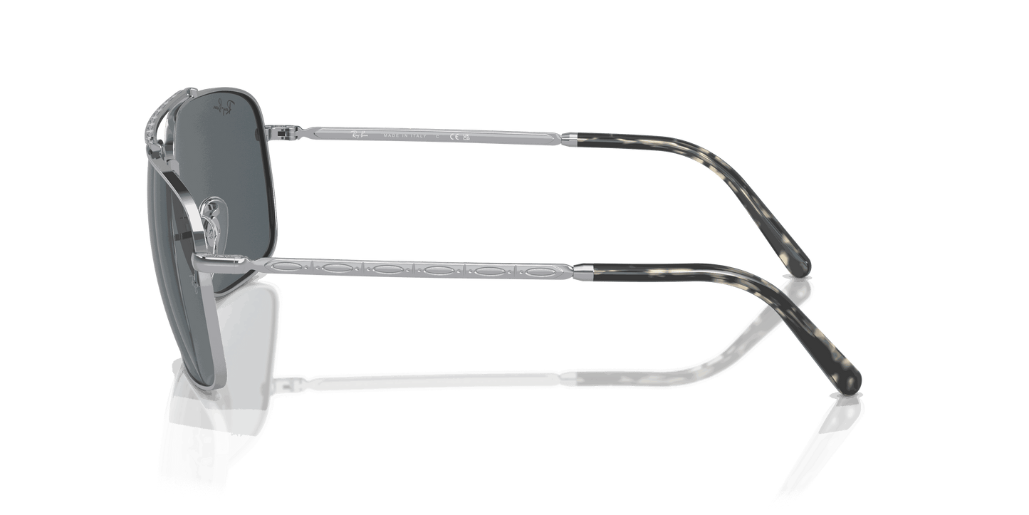 [Blue Lenses, Polished Silver Frame]