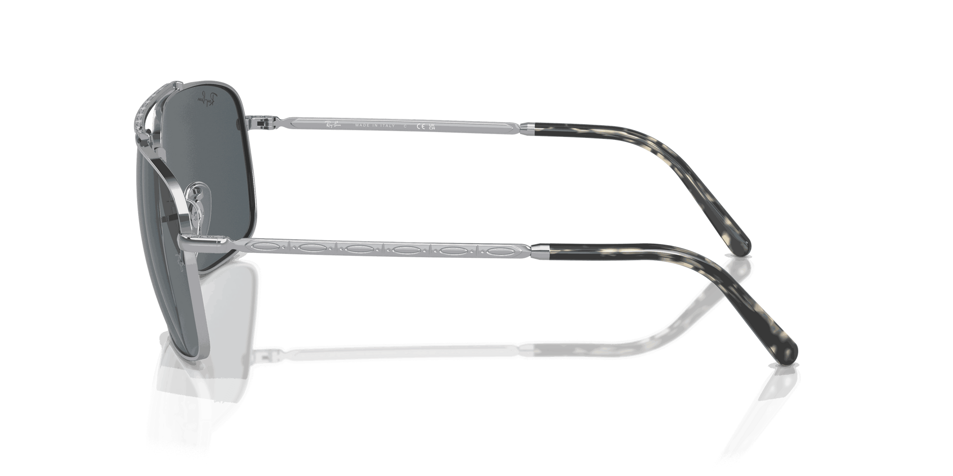 [Blue Lenses, Polished Silver Frame]