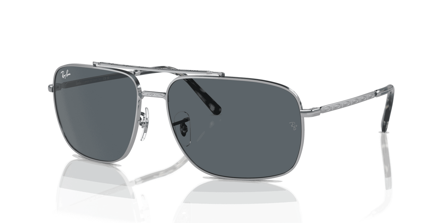 [Blue Lenses, Polished Silver Frame]