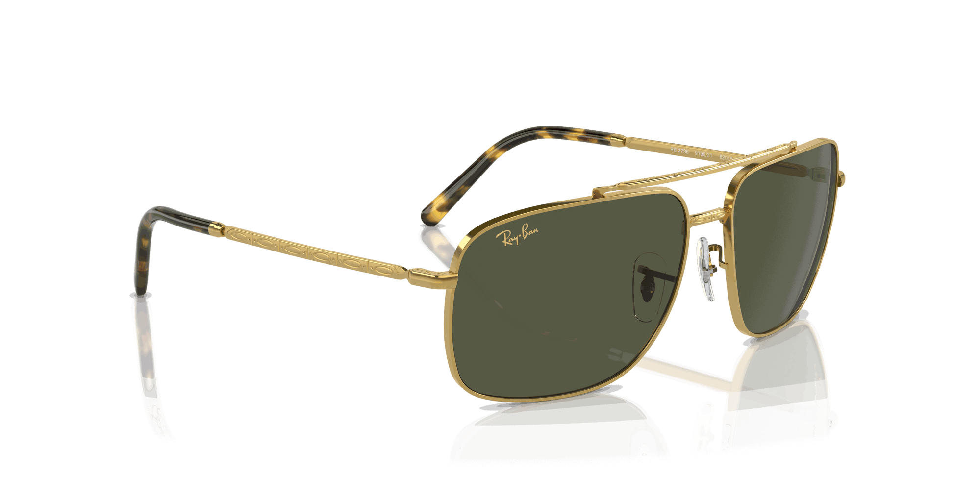 [Green Lenses, Polished Gold Frame]