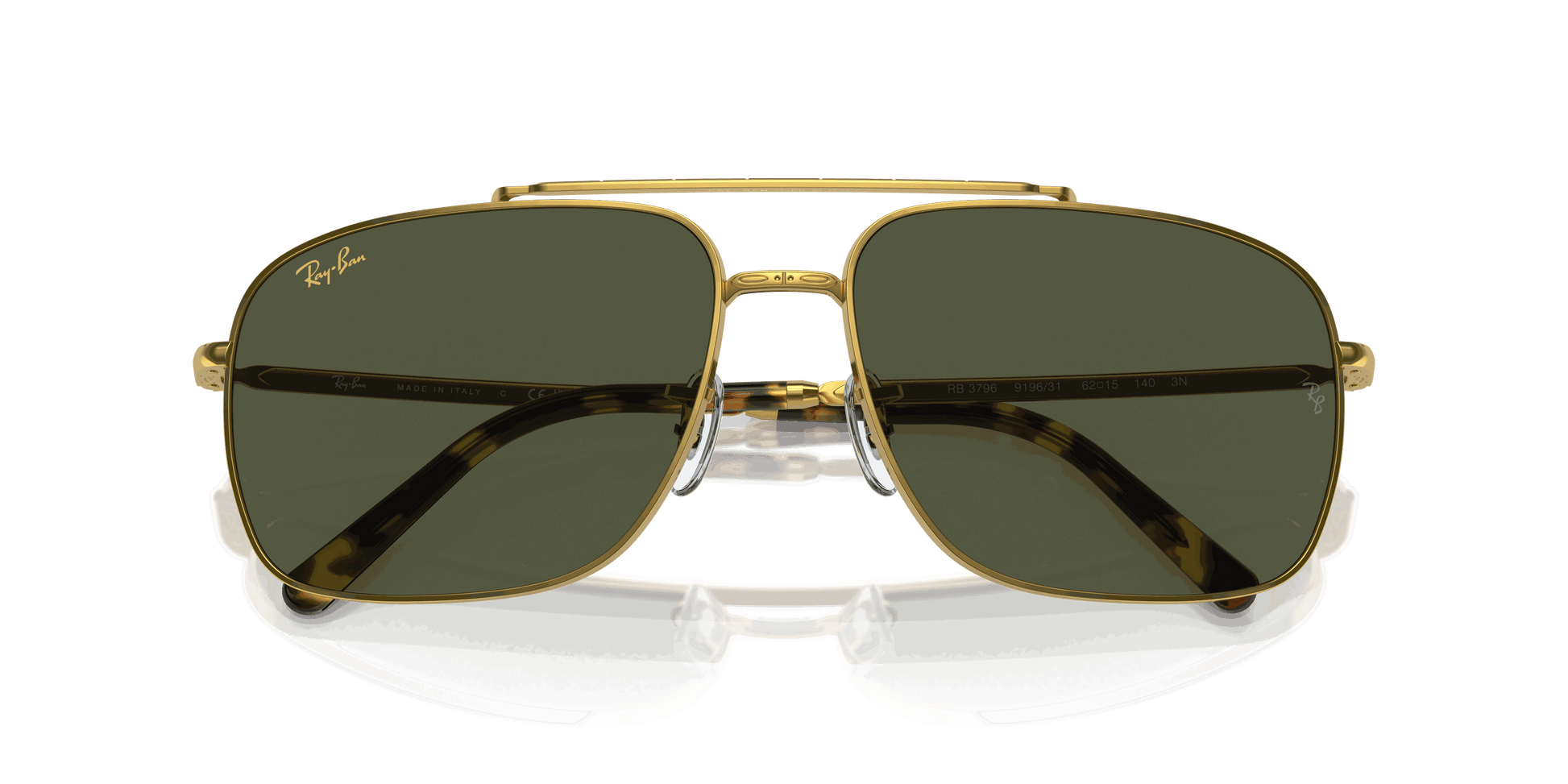 [Green Lenses, Polished Gold Frame]