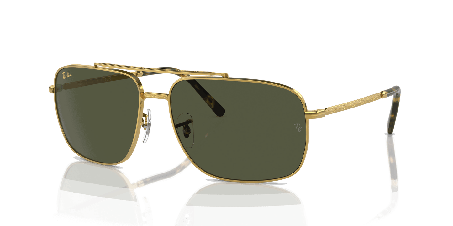 [Green Lenses, Polished Gold Frame]