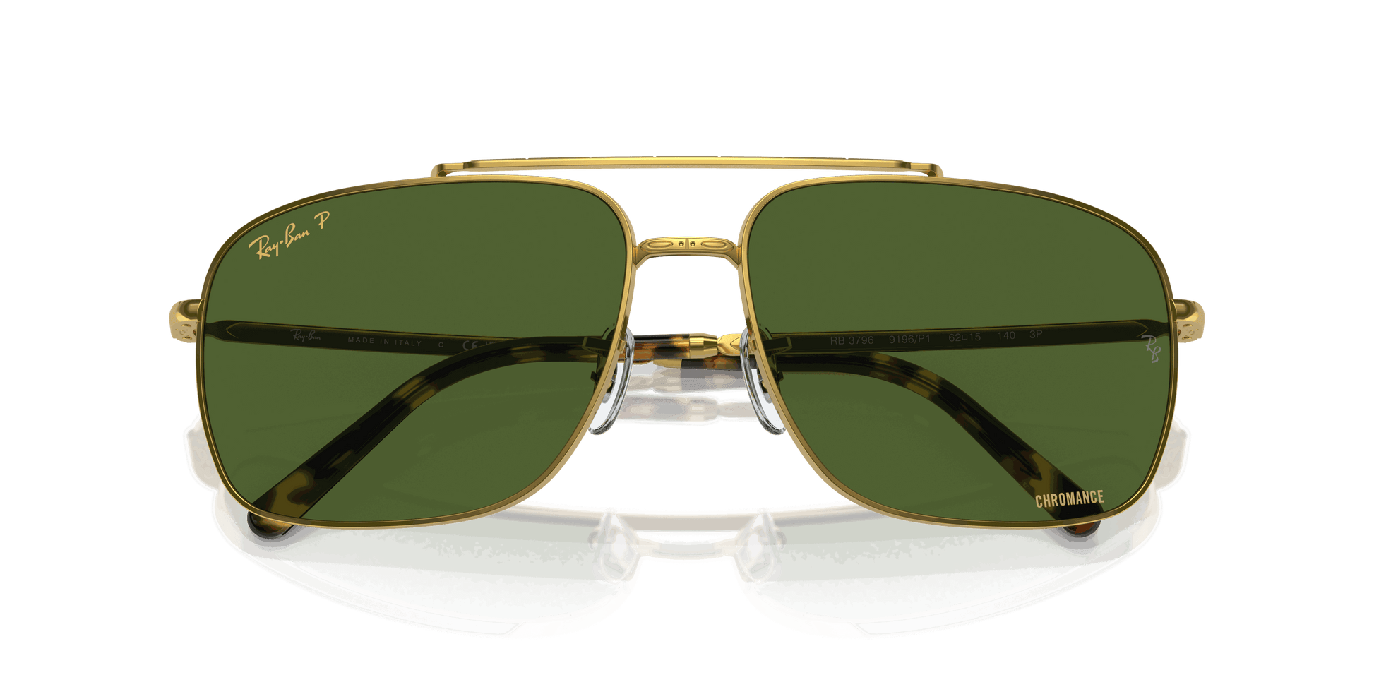 [Dark Green Lenses, Polished Gold Frame]