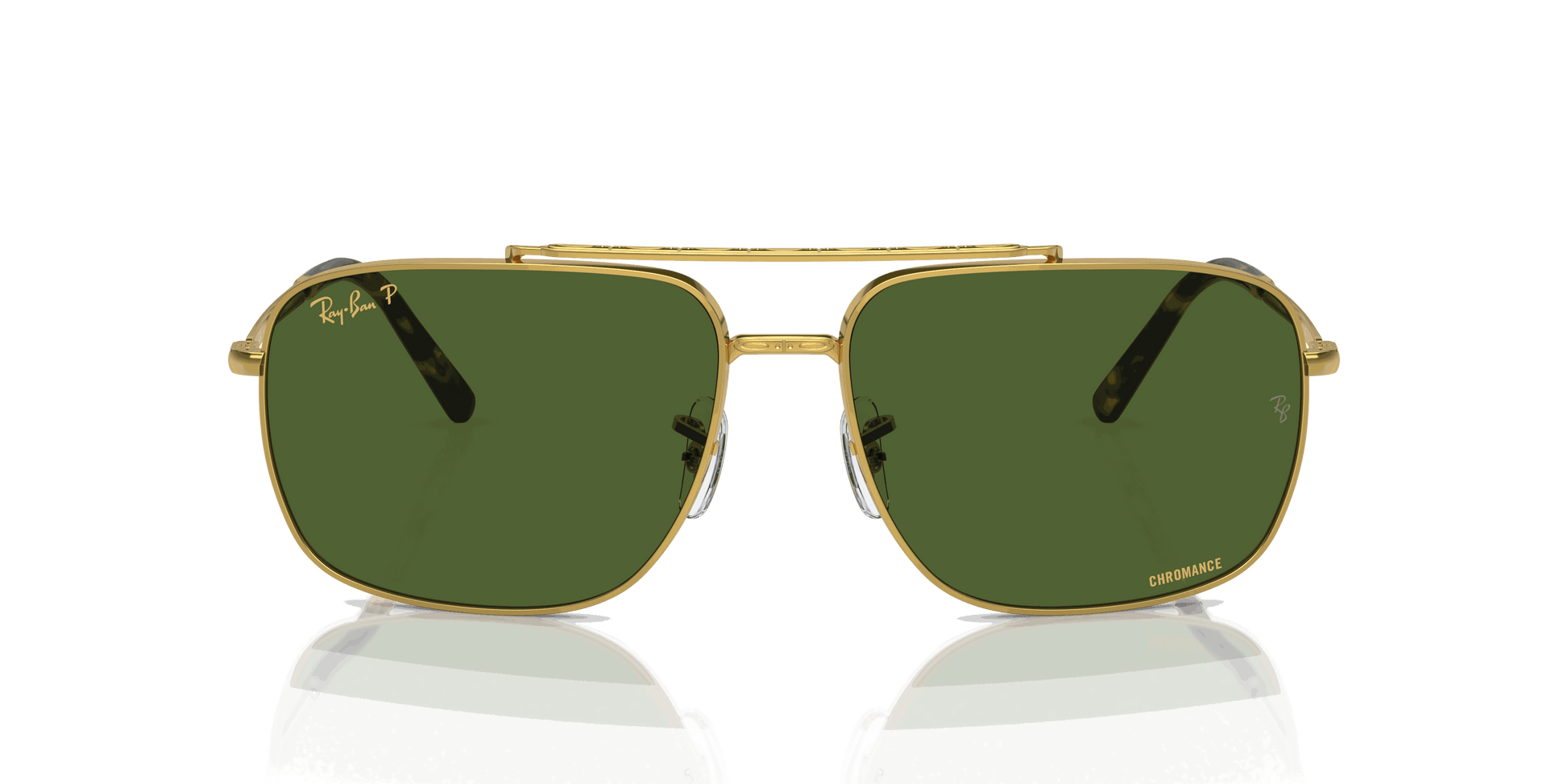 [Dark Green Lenses, Polished Gold Frame]